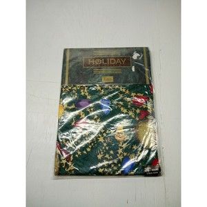 Vintage Tobin Christmas Holiday Tablecloth Home Fashions 70" Round Christmas Lig